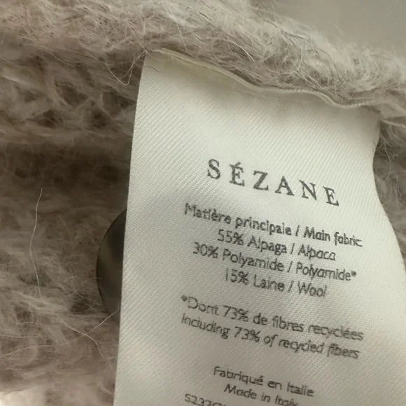 Sezane Basile Neutral Taupe Button-Front Knit Cardigan - Picture 6 of 6